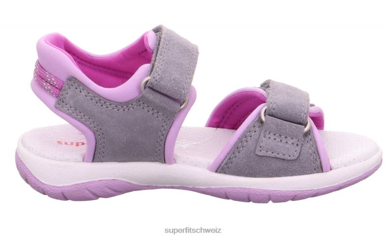 Kleinkinder Sandalen 44B2D638 Superfit sunny - Sandale mit Klettverschluss hellgrau/lila