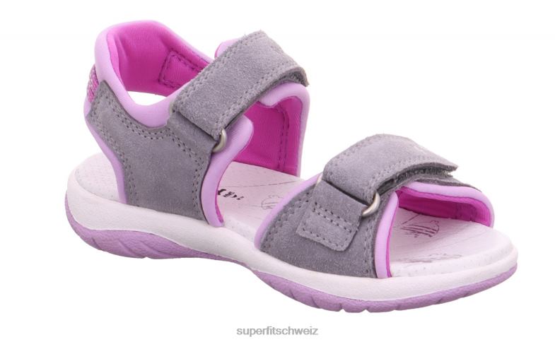 Kleinkinder Sandalen 44B2D638 Superfit sunny - Sandale mit Klettverschluss hellgrau/lila