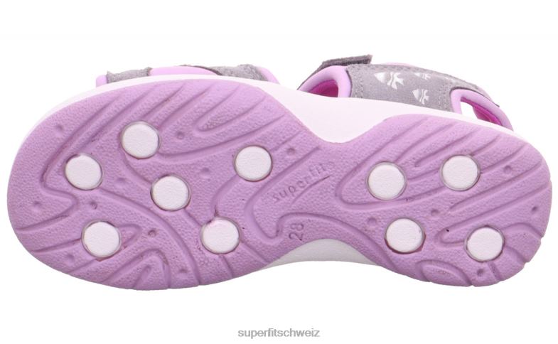Kleinkinder Sandalen 44B2D638 Superfit sunny - Sandale mit Klettverschluss hellgrau/lila