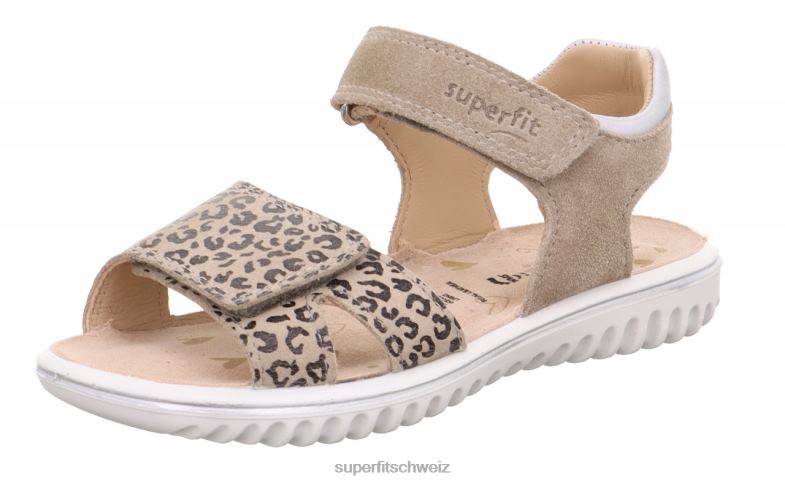 Kleinkinder Sandalen 44B2D642 Superfit sparkle - Sandale mit Klettverschluss Beige