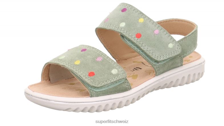 Kleinkinder Sandalen 44B2D643 Superfit sparkle - Sandale mit Klettverschluss hellgrün
