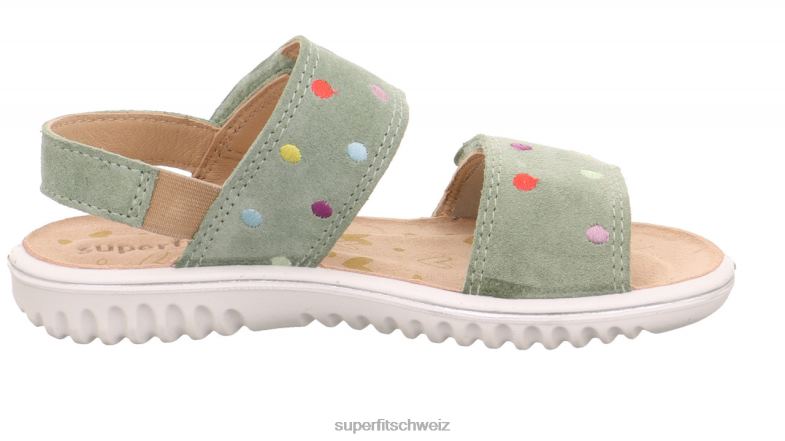 Kleinkinder Sandalen 44B2D643 Superfit sparkle - Sandale mit Klettverschluss hellgrün