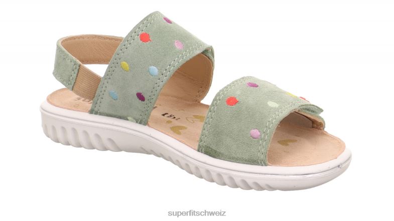 Kleinkinder Sandalen 44B2D643 Superfit sparkle - Sandale mit Klettverschluss hellgrün