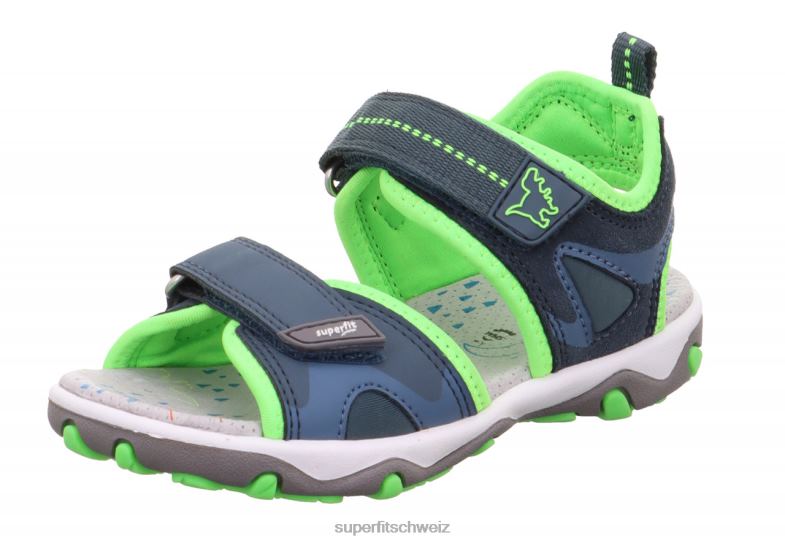 Kleinkinder Sandalen 44B2D644 Superfit Mike 3.0 – Sandale mit Klettverschluss blau/hellgrün