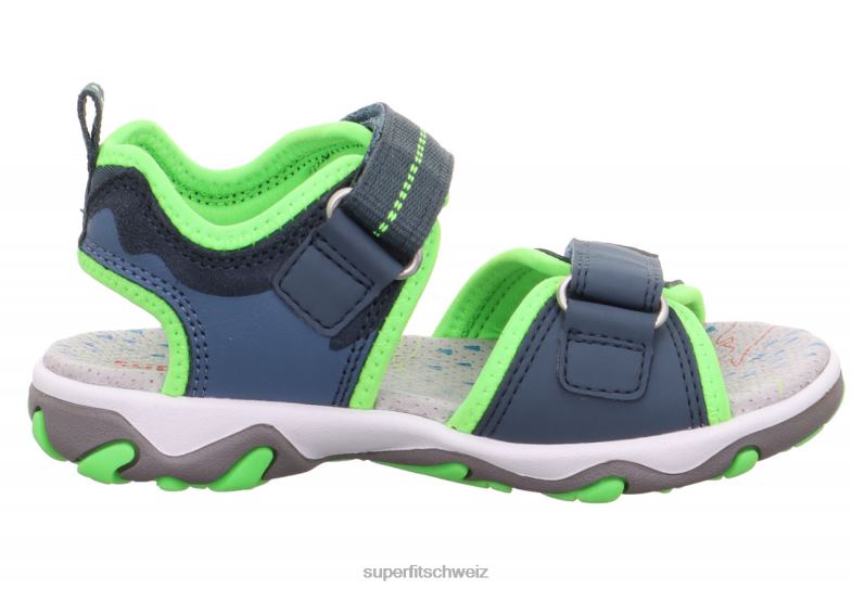 Kleinkinder Sandalen 44B2D644 Superfit Mike 3.0 – Sandale mit Klettverschluss blau/hellgrün