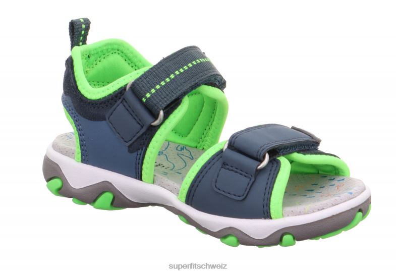 Kleinkinder Sandalen 44B2D644 Superfit Mike 3.0 – Sandale mit Klettverschluss blau/hellgrün