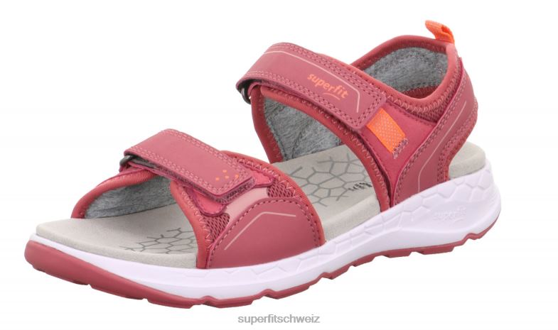 Kleinkinder Sandalen 44B2D648 Superfit Criss Cross - Sandale mit Klettverschluss rosa/orange