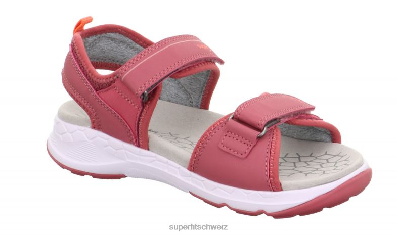 Kleinkinder Sandalen 44B2D648 Superfit Criss Cross - Sandale mit Klettverschluss rosa/orange