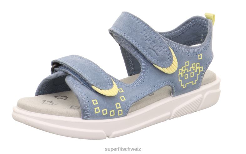 Kleinkinder Sandalen 44B2D650 Superfit Pixie - Sandale mit Klettverschluss Blau Gelb