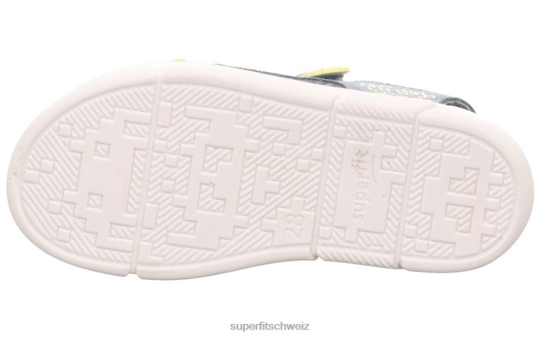 Kleinkinder Sandalen 44B2D650 Superfit Pixie - Sandale mit Klettverschluss Blau Gelb