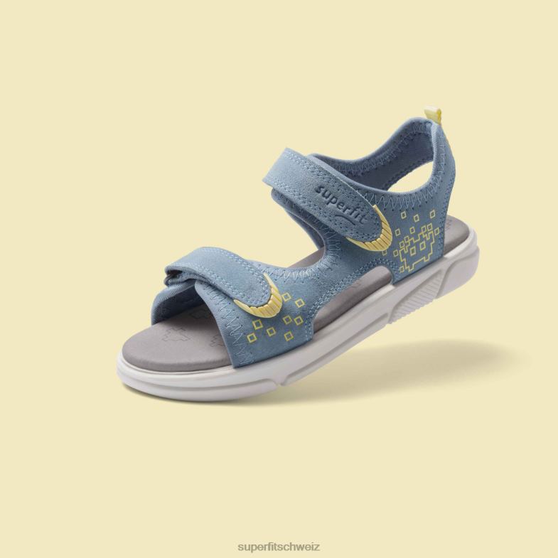 Kleinkinder Sandalen 44B2D650 Superfit Pixie - Sandale mit Klettverschluss Blau Gelb