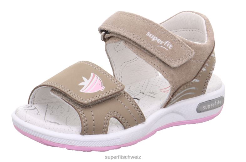 Kleinkinder Sandalen 44B2D651 Superfit Emily – Sandale mit Klettverschluss beige/rosa
