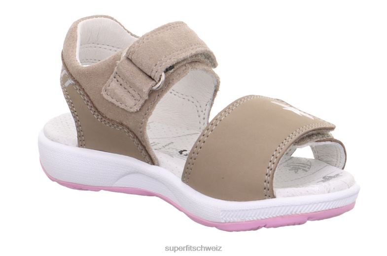 Kleinkinder Sandalen 44B2D651 Superfit Emily – Sandale mit Klettverschluss beige/rosa