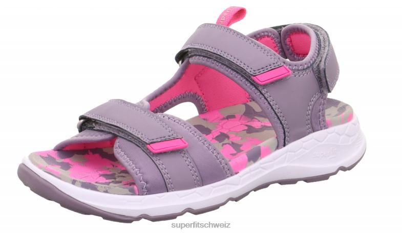 Kleinkinder Sandalen 44B2D653 Superfit Criss Cross - Sandale mit Klettverschluss Purpur Rosa