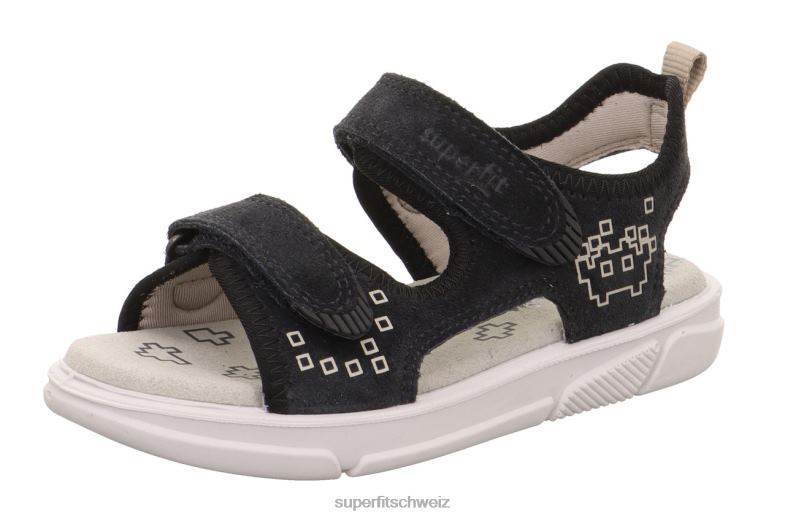 Kleinkinder Sandalen 44B2D659 Superfit Pixie - Sandale mit Klettverschluss grau schwarz