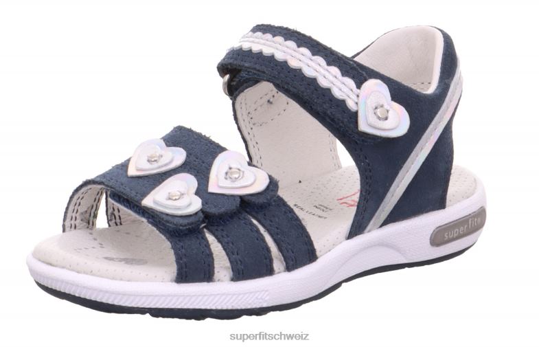 Kleinkinder Sandalen 44B2D662 Superfit Emily – Sandale mit Klettverschluss blau/silber