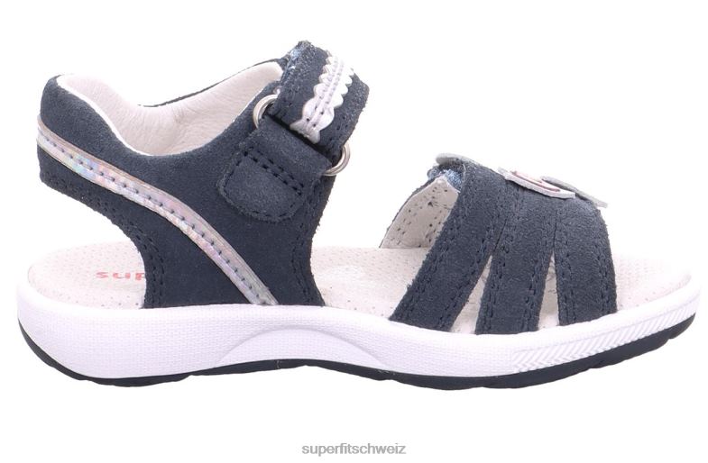 Kleinkinder Sandalen 44B2D662 Superfit Emily – Sandale mit Klettverschluss blau/silber