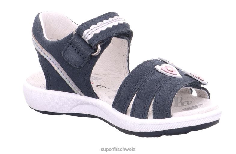 Kleinkinder Sandalen 44B2D662 Superfit Emily – Sandale mit Klettverschluss blau/silber