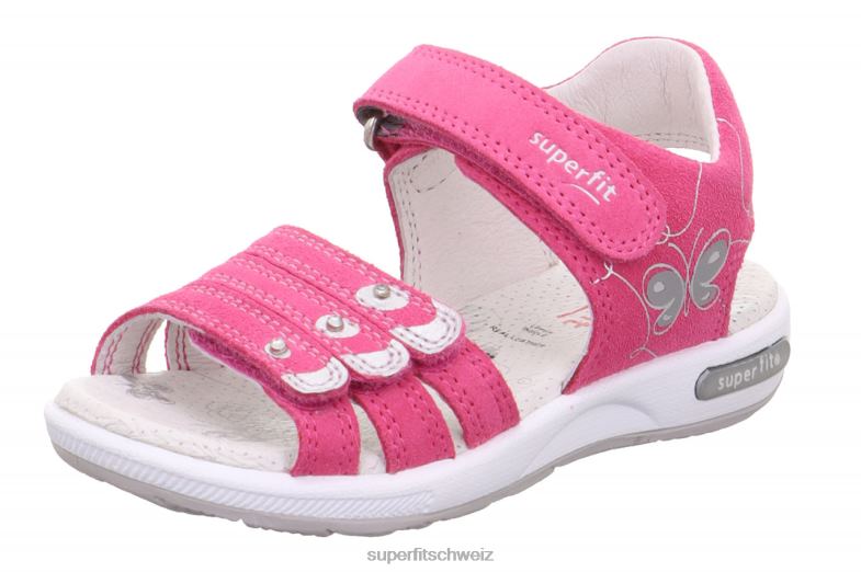 Kleinkinder Sandalen 44B2D667 Superfit Emily – Sandale mit Klettverschluss rosa/silber