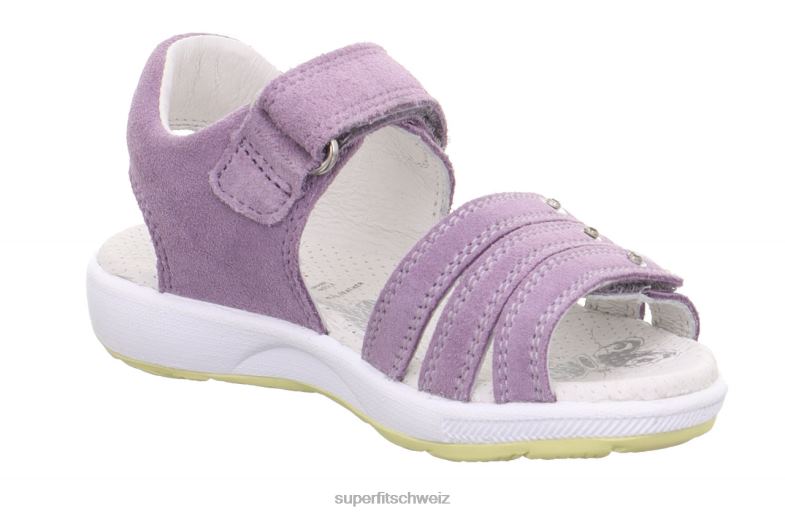 Kleinkinder Sandalen 44B2D669 Superfit Emily – Sandale mit Klettverschluss lila/gelb