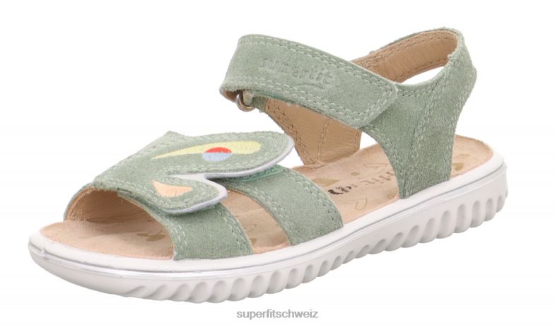 Kleinkinder Sandalen 44B2D672 Superfit sparkle - Sandale mit Klettverschluss hellgrün