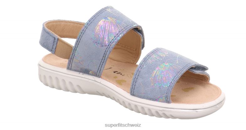 Kleinkinder Sandalen 44B2D673 Superfit sparkle - Sandale mit Klettverschluss Blau