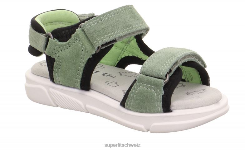 Kleinkinder Sandalen 44B2D676 Superfit Pixie - Sandale mit Klettverschluss hellgrün/schwarz
