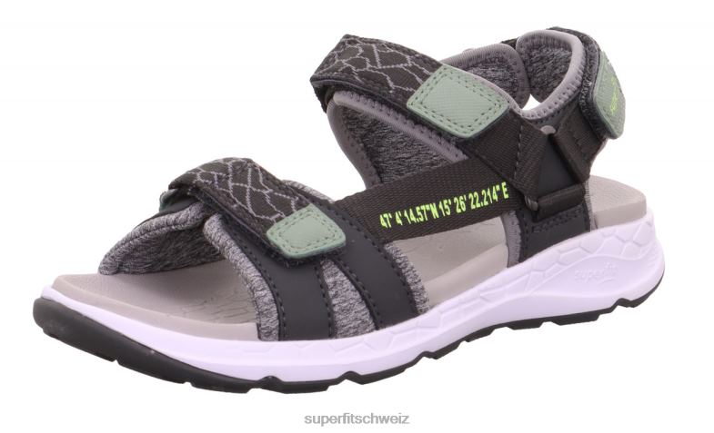 Kleinkinder Sandalen 44B2D679 Superfit Criss Cross - Sandale mit Klettverschluss grau
