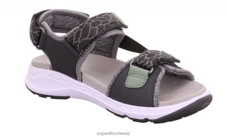 Kleinkinder Sandalen 44B2D679 Superfit Criss Cross - Sandale mit Klettverschluss grau