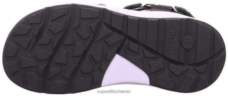 Kleinkinder Sandalen 44B2D679 Superfit Criss Cross - Sandale mit Klettverschluss grau