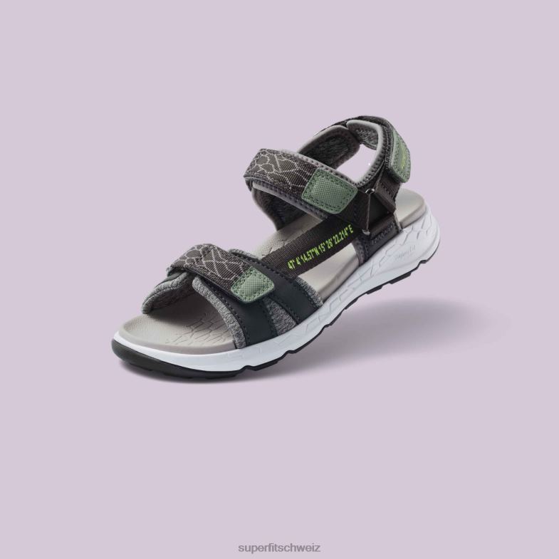 Kleinkinder Sandalen 44B2D679 Superfit Criss Cross - Sandale mit Klettverschluss grau