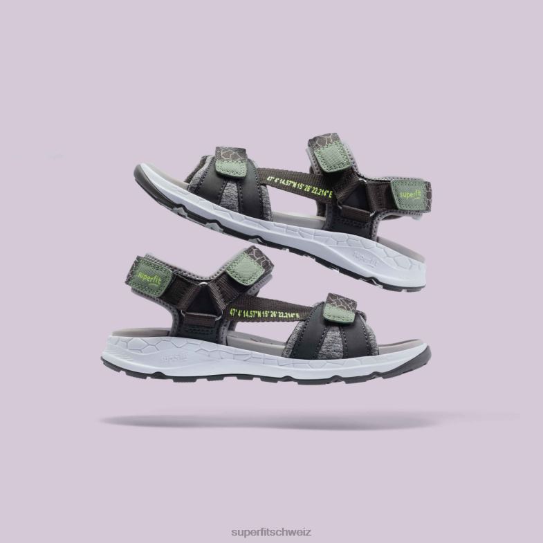 Kleinkinder Sandalen 44B2D679 Superfit Criss Cross - Sandale mit Klettverschluss grau