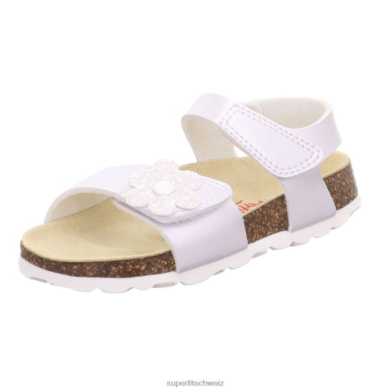 Kleinkinder Sandalen 44B2D685 Superfit fussbettpantoffel - Sandale mit Klettverschluss Weiss