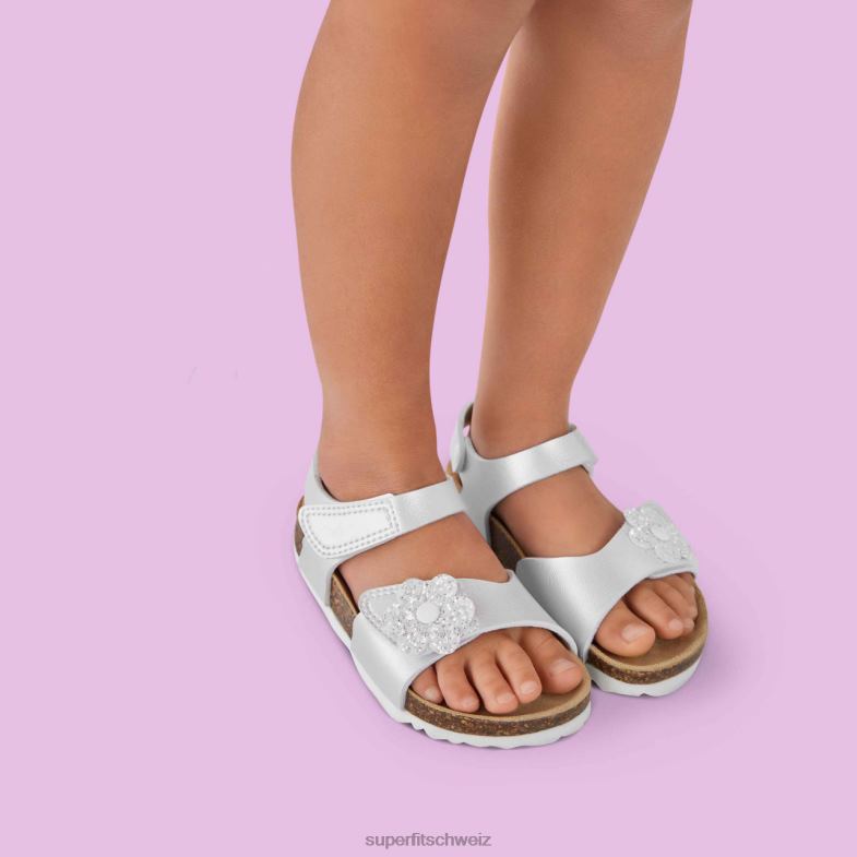 Kleinkinder Sandalen 44B2D685 Superfit fussbettpantoffel - Sandale mit Klettverschluss Weiss
