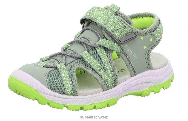 Kleinkinder Sandalen 44B2D687 Superfit Tornado Light - Sandale mit Klettverschluss hellgrün/gelb