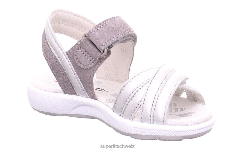 Kleinkinder Sandalen 44B2D689 Superfit Emily – Sandale mit Klettverschluss silber/hellgrau