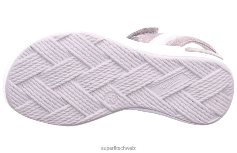 Kleinkinder Sandalen 44B2D689 Superfit Emily – Sandale mit Klettverschluss silber/hellgrau