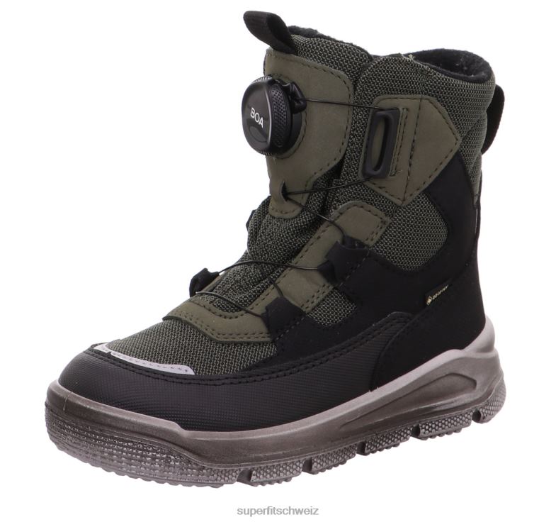Kleinkinder Stiefel 44B2D691 Superfit Mars - Stiefel mit Boa-Fit-System Schwarz Grün