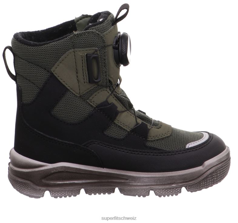 Kleinkinder Stiefel 44B2D691 Superfit Mars - Stiefel mit Boa-Fit-System Schwarz Grün