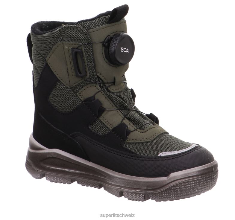 Kleinkinder Stiefel 44B2D691 Superfit Mars - Stiefel mit Boa-Fit-System Schwarz Grün