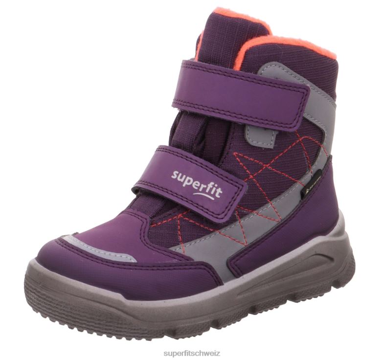 Kleinkinder Stiefel 44B2D693 Superfit Mars - Stiefel mit Klettverschluss lila/orange