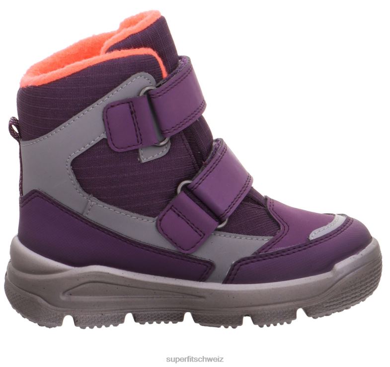 Kleinkinder Stiefel 44B2D693 Superfit Mars - Stiefel mit Klettverschluss lila/orange