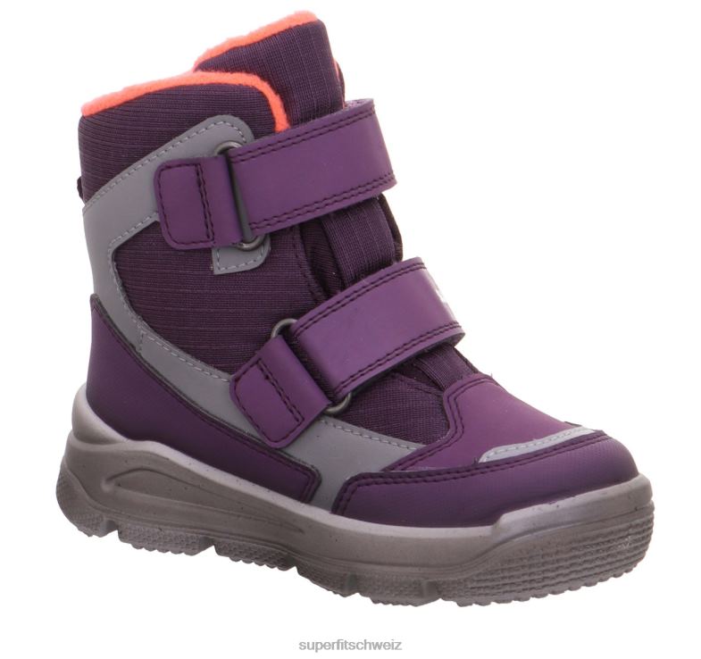 Kleinkinder Stiefel 44B2D693 Superfit Mars - Stiefel mit Klettverschluss lila/orange