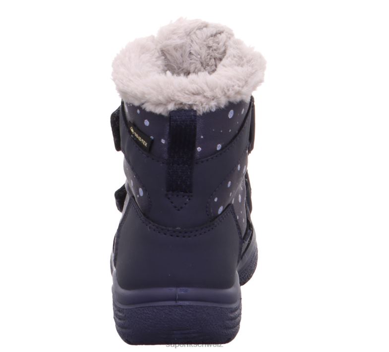 Kleinkinder Stiefel 44B2D696 Superfit Kristall - Stiefel mit Klettverschluss blau/hellgrau