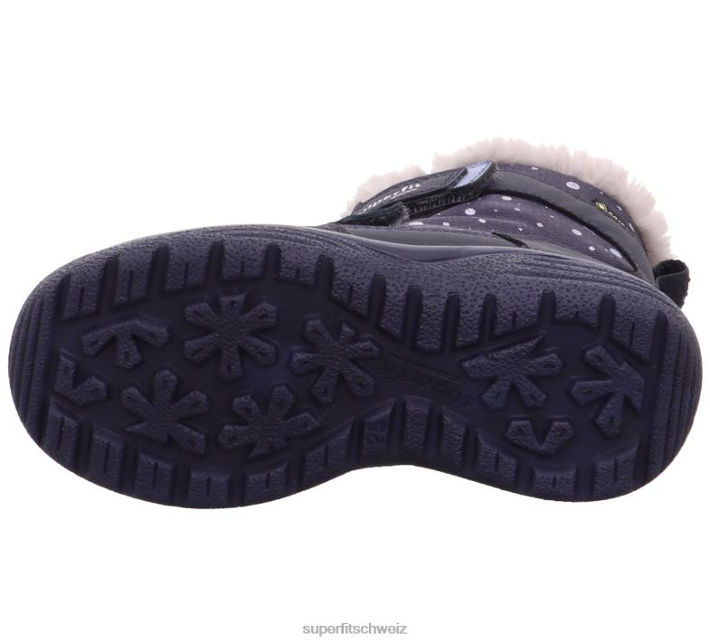 Kleinkinder Stiefel 44B2D696 Superfit Kristall - Stiefel mit Klettverschluss blau/hellgrau