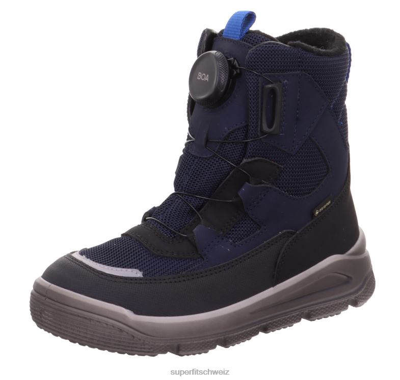 Kleinkinder Stiefel 44B2D697 Superfit Mars - Stiefel mit Boa-Fit-System Schwarz Blau