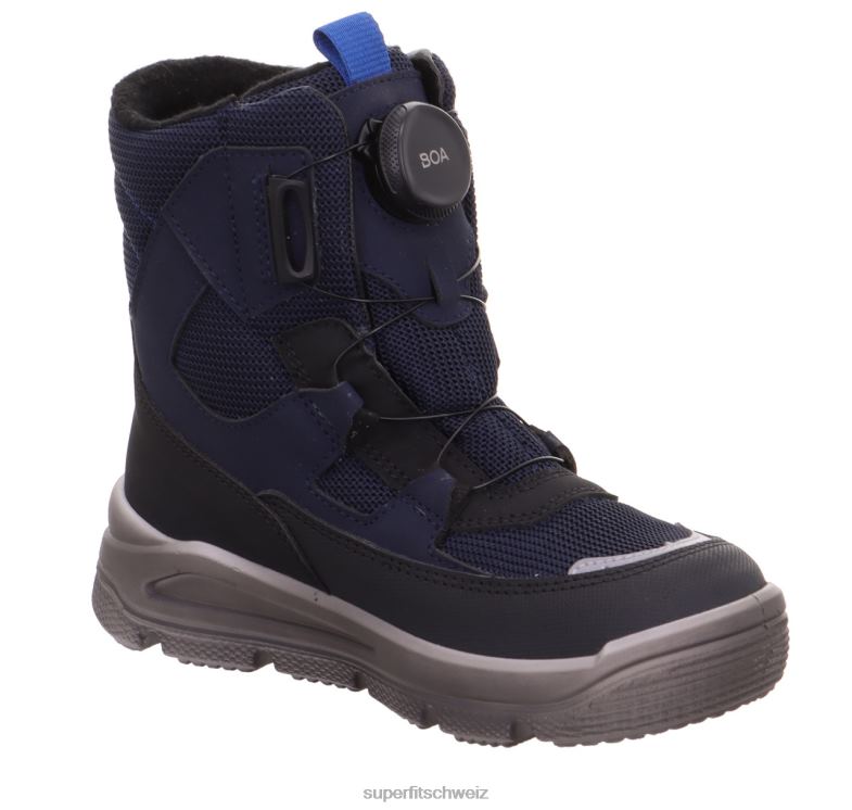 Kleinkinder Stiefel 44B2D697 Superfit Mars - Stiefel mit Boa-Fit-System Schwarz Blau
