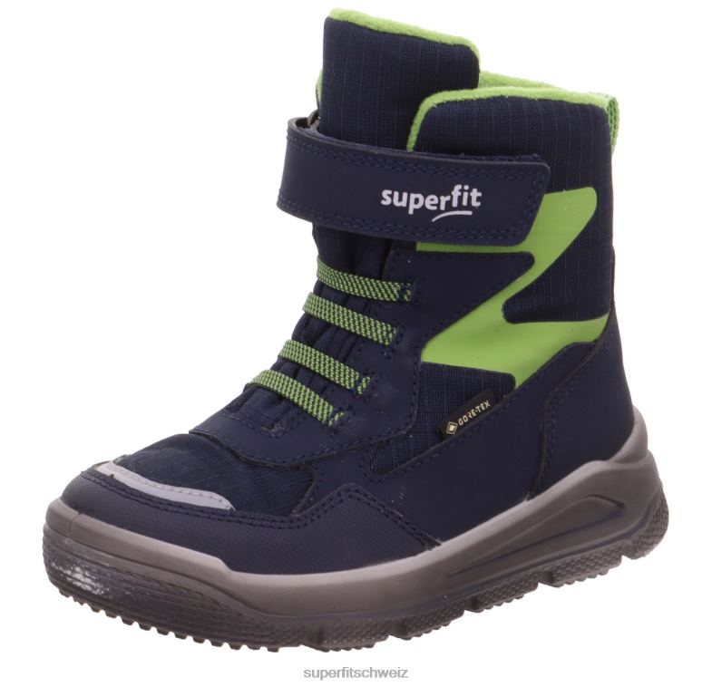 Kleinkinder Stiefel 44B2D698 Superfit Mars - Stiefel mit Klettverschluss blau/hellgrün