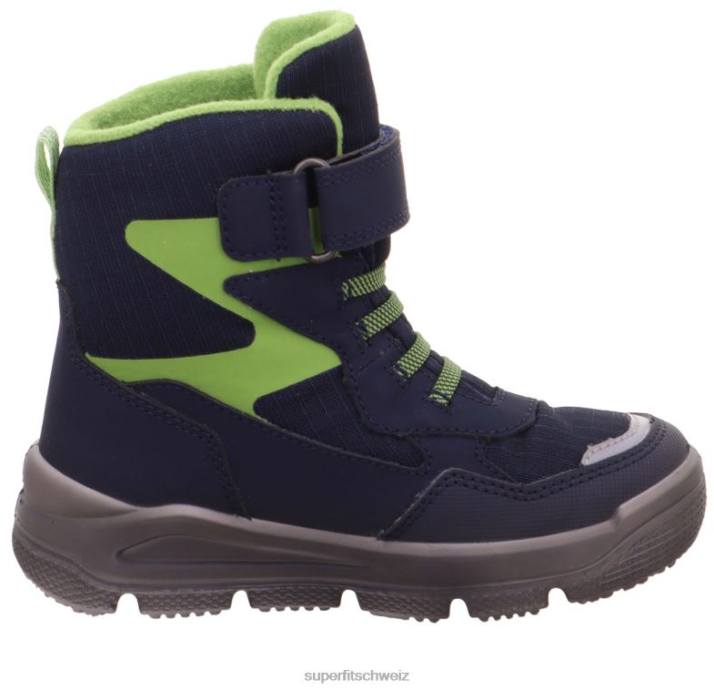 Kleinkinder Stiefel 44B2D698 Superfit Mars - Stiefel mit Klettverschluss blau/hellgrün