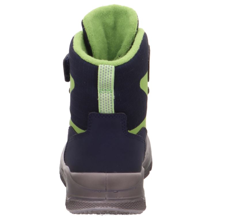 Kleinkinder Stiefel 44B2D698 Superfit Mars - Stiefel mit Klettverschluss blau/hellgrün